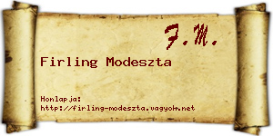 Firling Modeszta névjegykártya